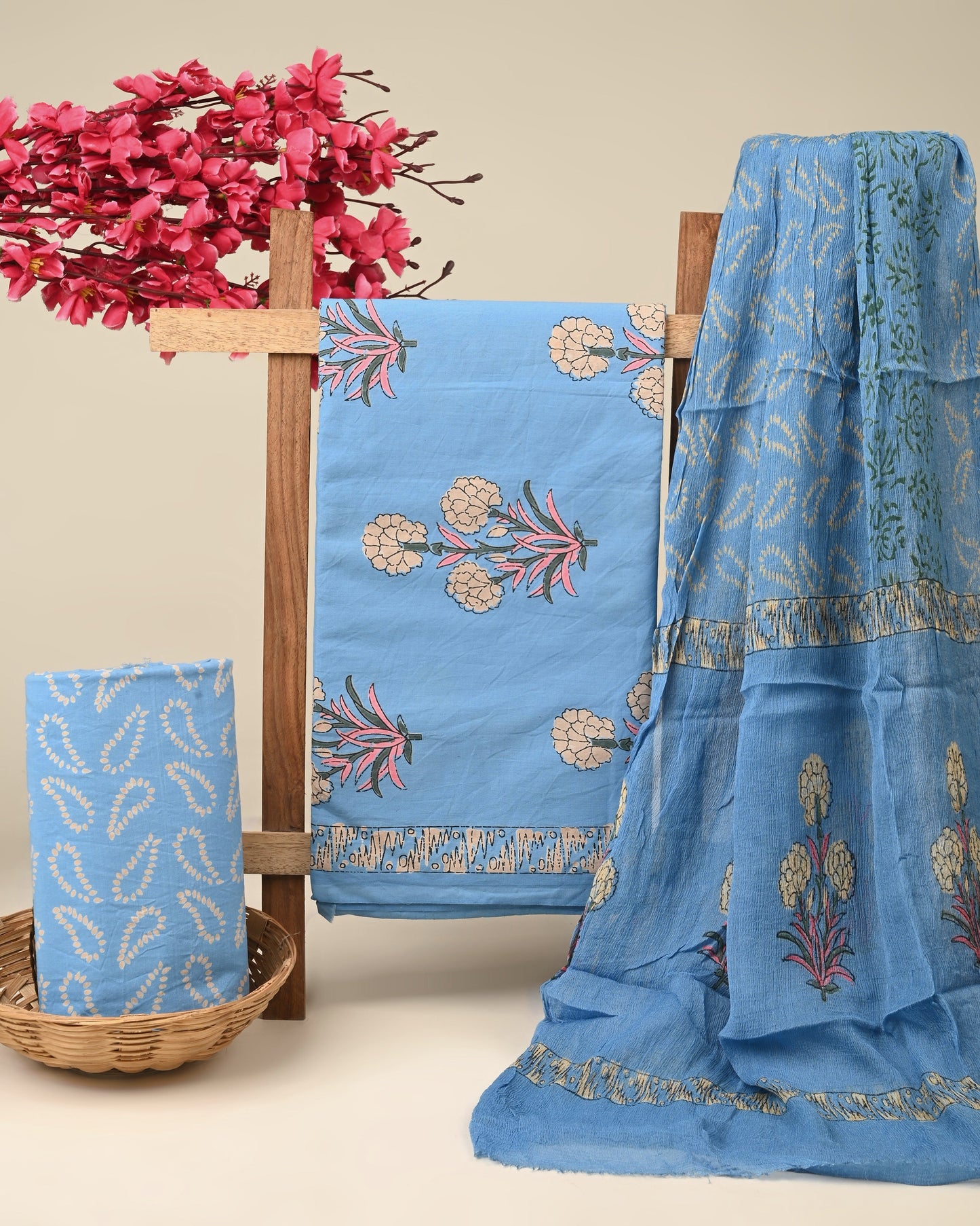 Cotton Suit with Chiffon Dupatta