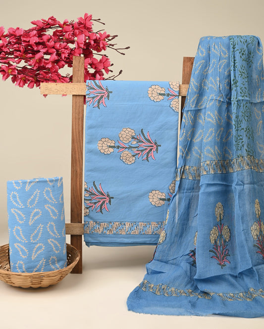 Cotton Suit with Chiffon Dupatta