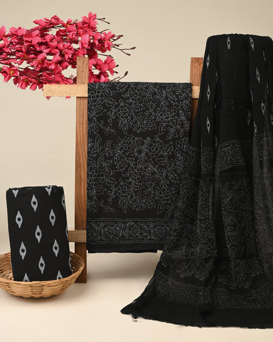 Cotton Suit with Chiffon Dupatta