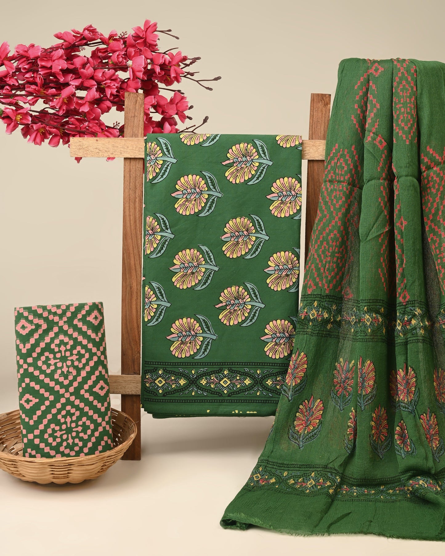Cotton Suit with Chiffon Dupatta