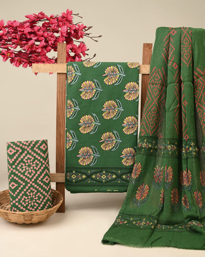 Cotton Suit with Chiffon Dupatta