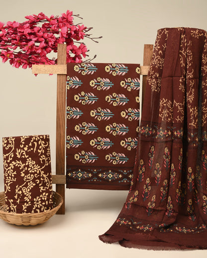 Cotton Suit with Chiffon Dupatta