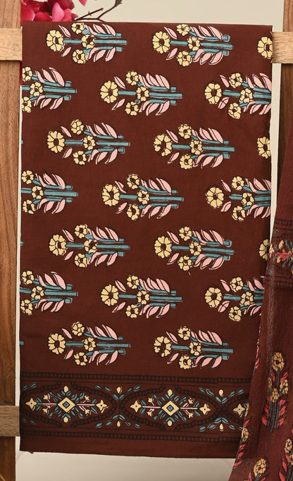 Cotton Suit with Chiffon Dupatta