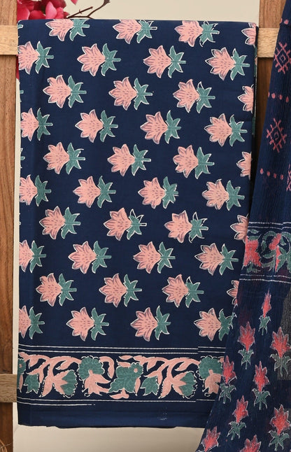 Cotton Suit with Chiffon Dupatta