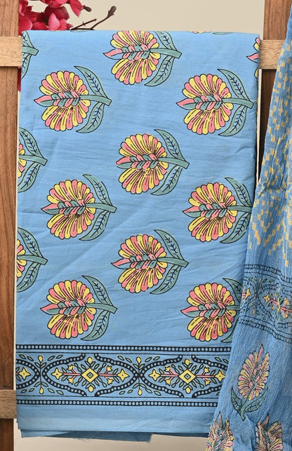Cotton Suit with Chiffon Dupatta