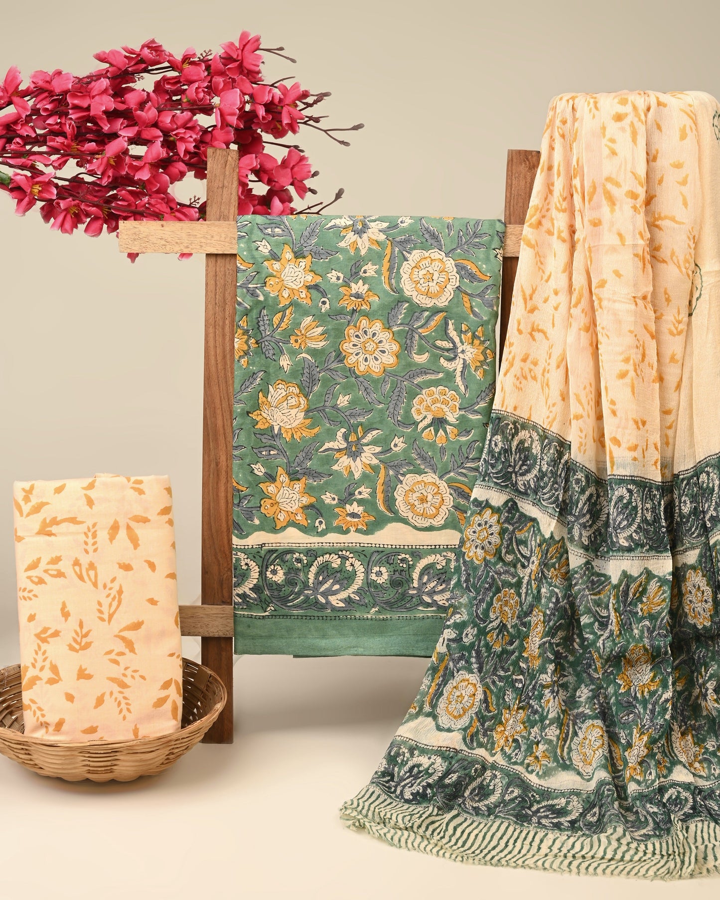 Cotton Suit with Chiffon Dupatta