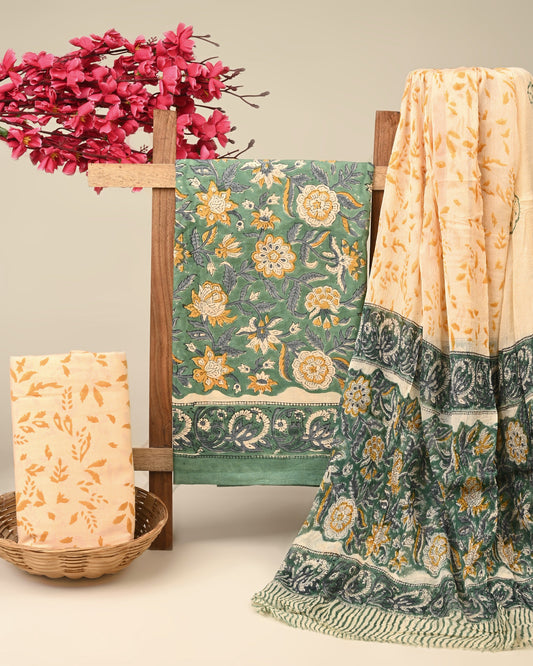 Cotton Suit with Chiffon Dupatta