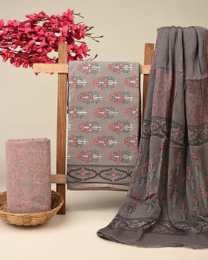 Cotton Suit with Chiffon Dupatta