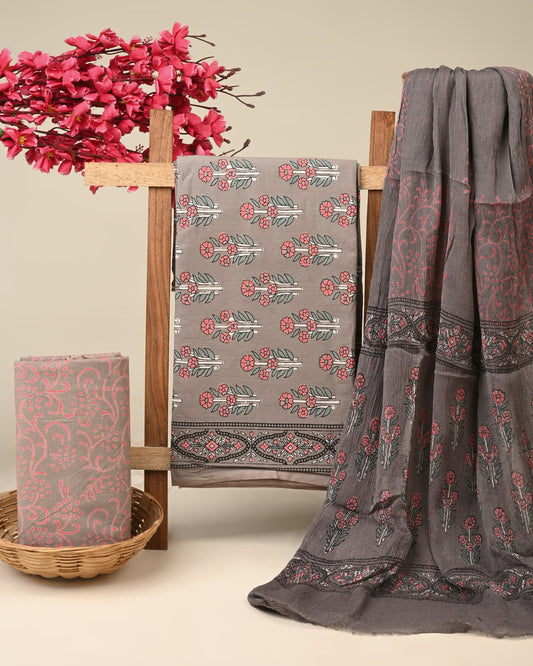 Cotton Suit with Chiffon Dupatta