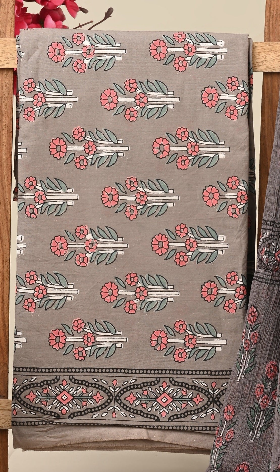 Cotton Suit with Chiffon Dupatta