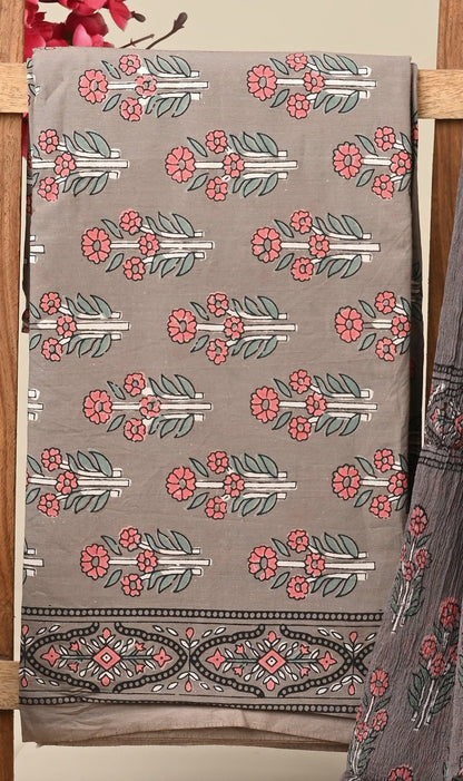 Cotton Suit with Chiffon Dupatta