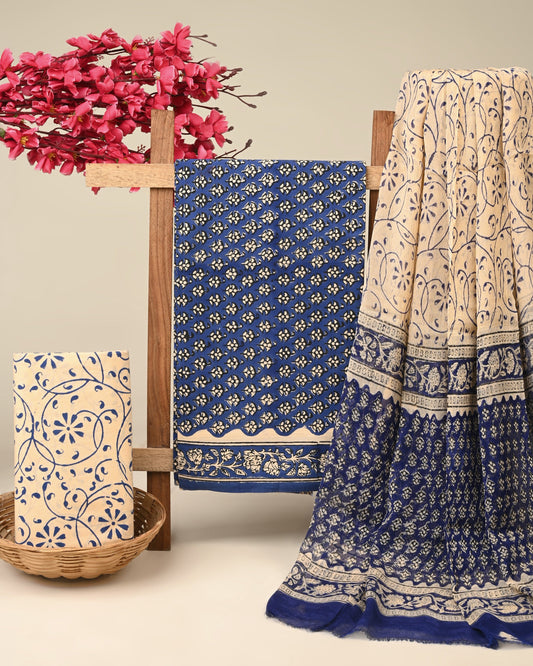 Cotton Suit with Chiffon Dupatta