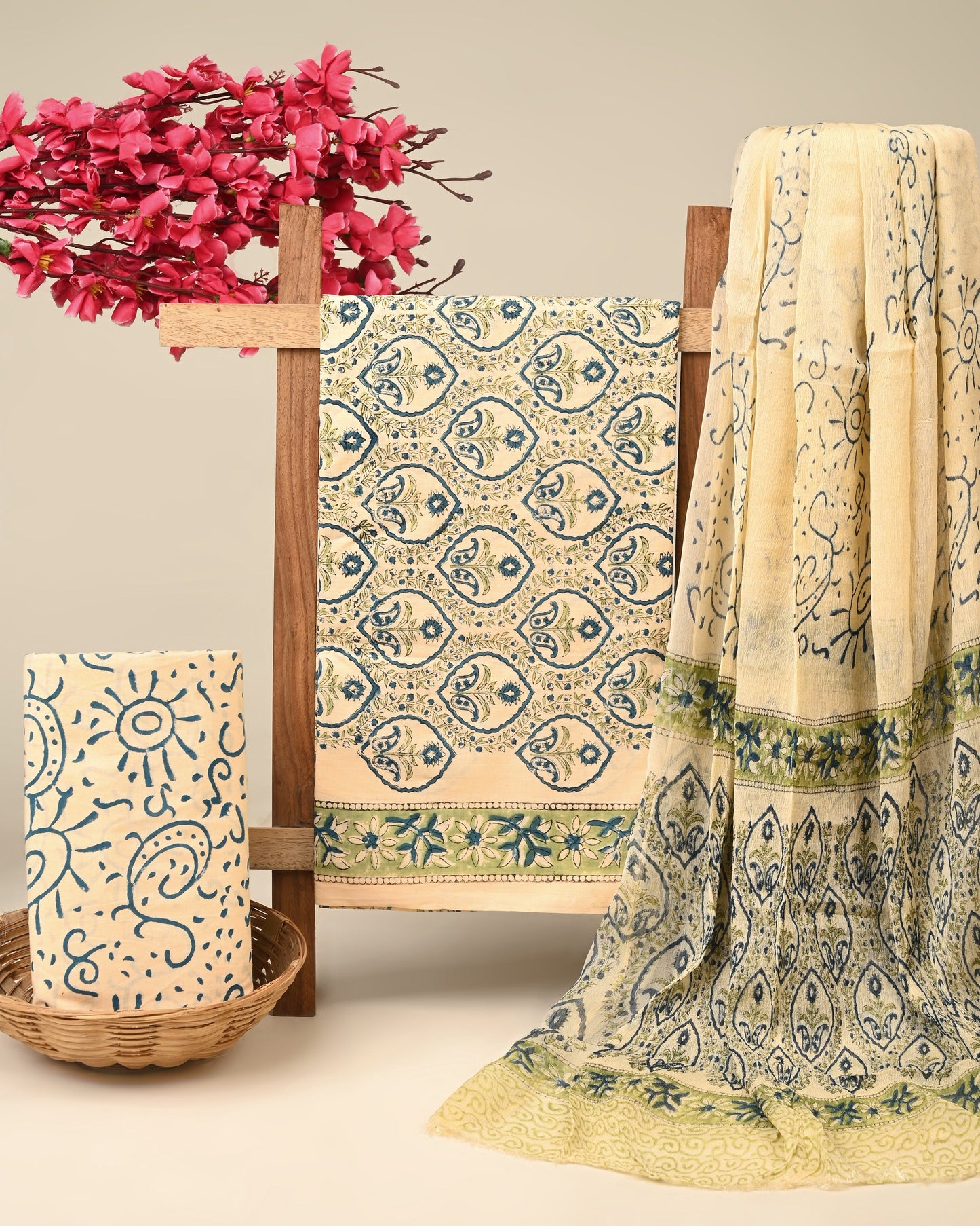 Cotton Suit with Chiffon Dupatta