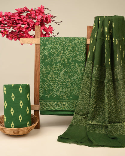 Cotton Suit with Chiffon Dupatta