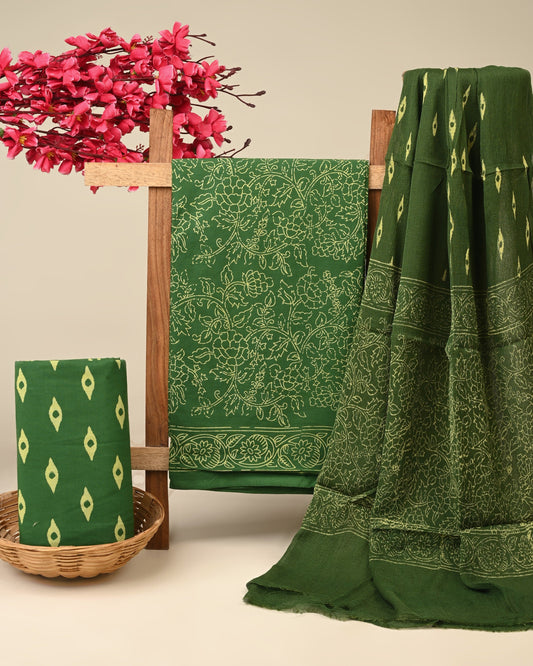 Cotton Suit with Chiffon Dupatta