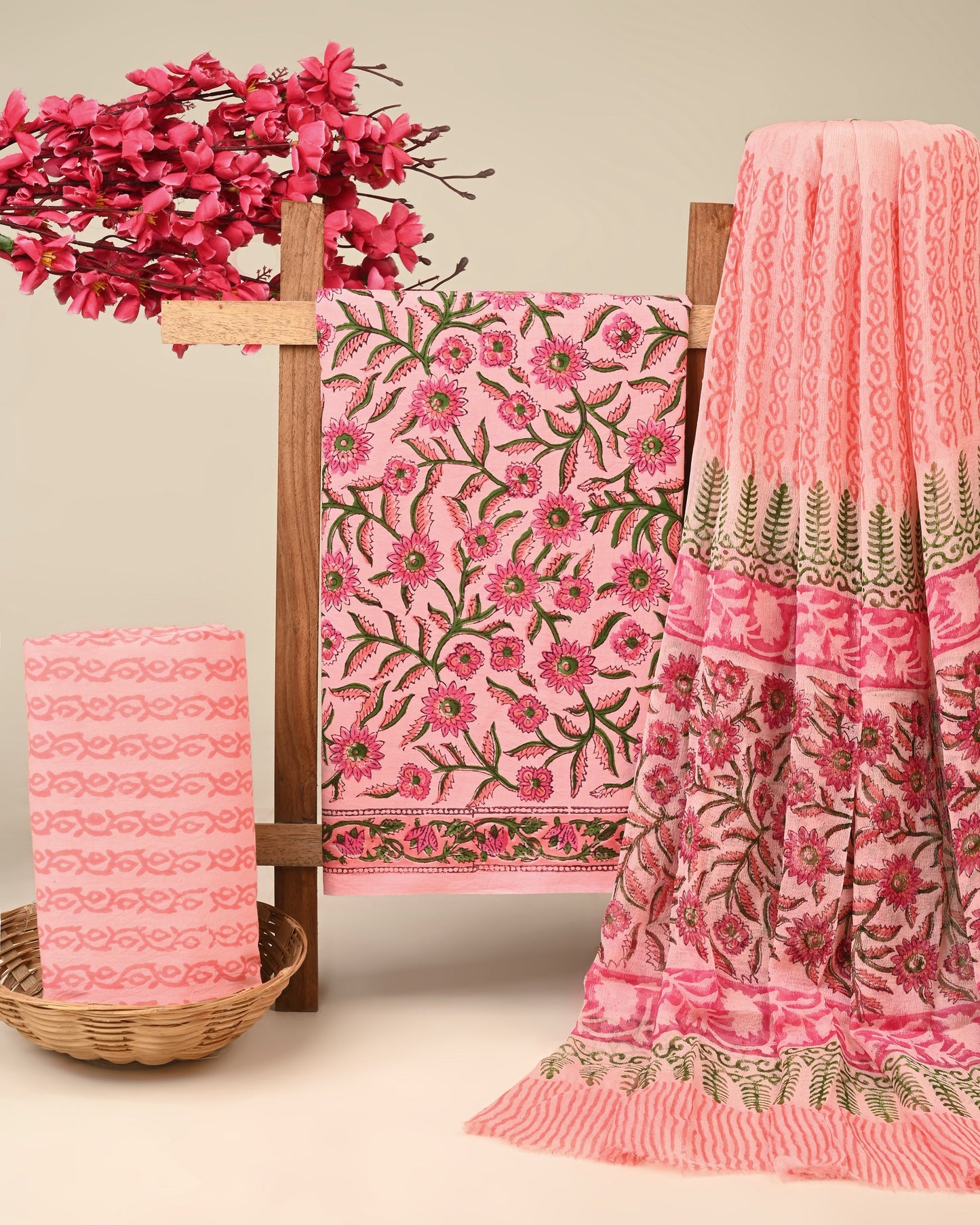 Cotton Suit with Chiffon Dupatta