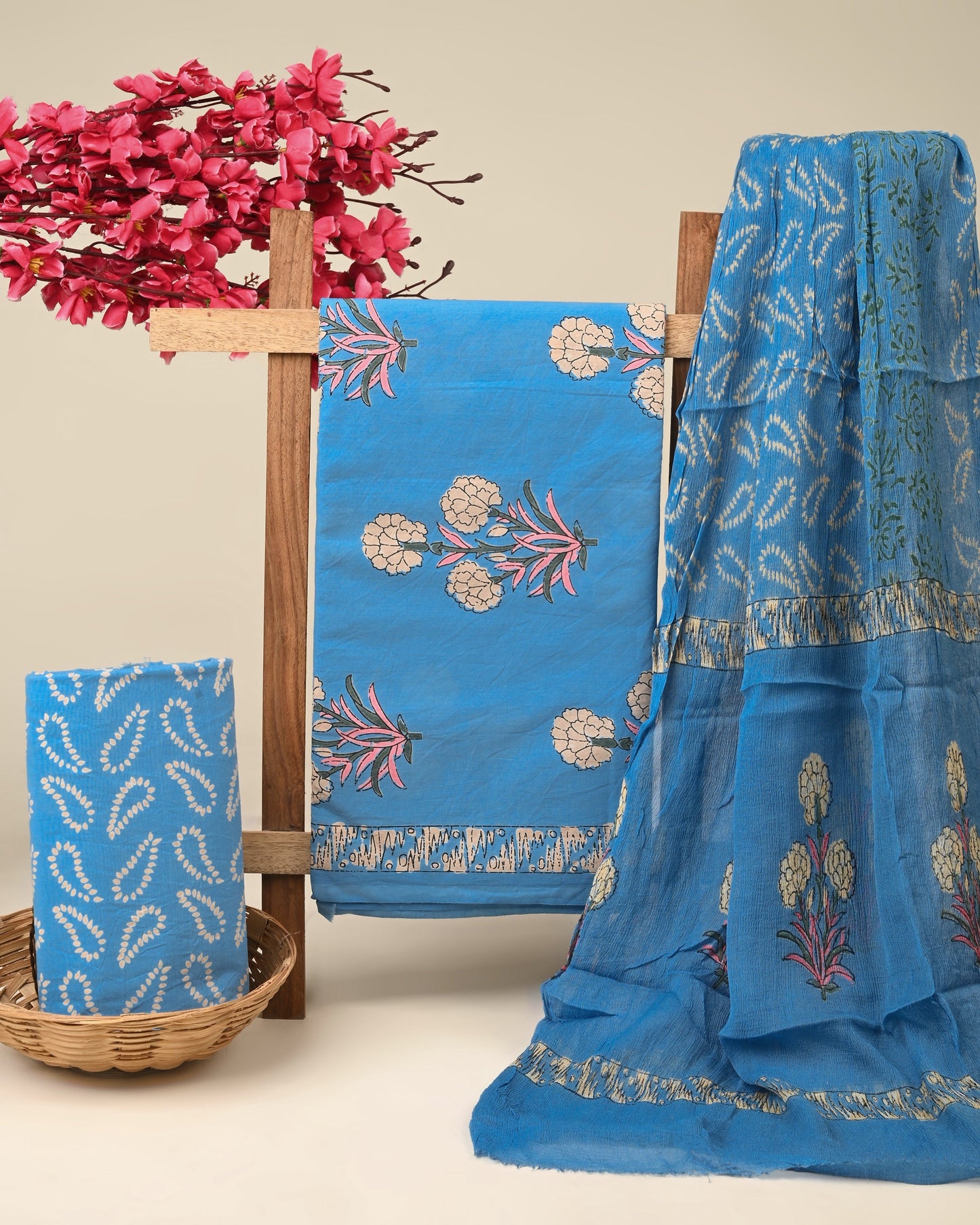 Cotton Suit with Chiffon Dupatta