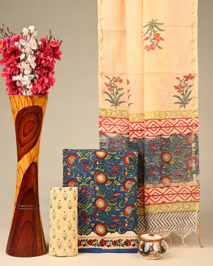 Cotton Suit with Chanderi Dupatta