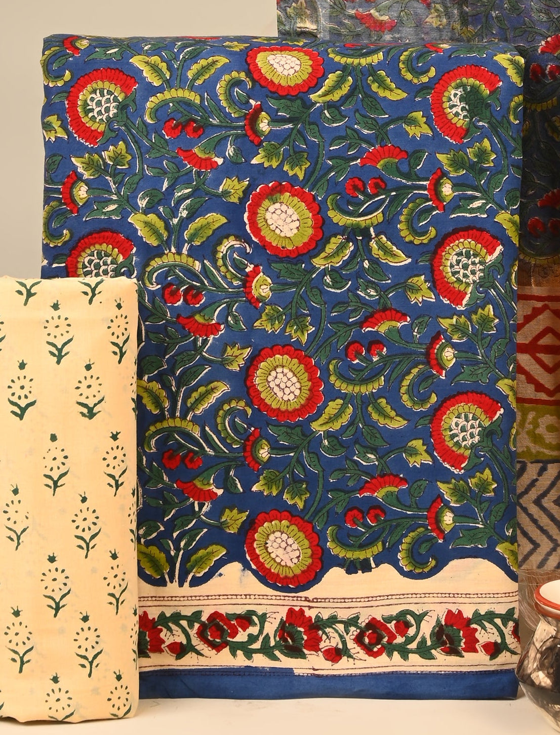 Cotton Suit with Chanderi Dupatta