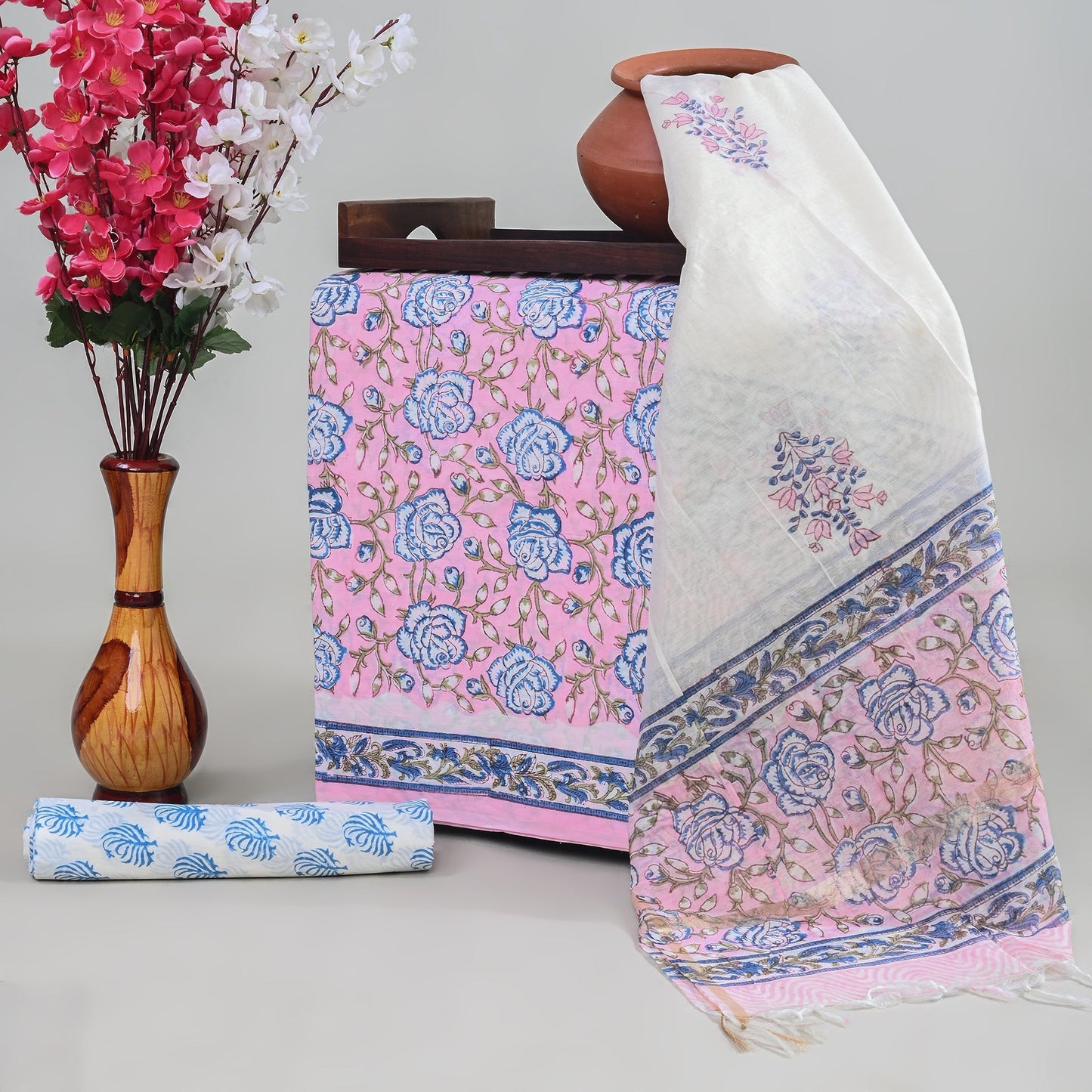 Cotton Suit with Chanderi Dupatta