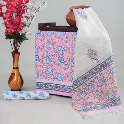 Cotton Suit with Chanderi Dupatta