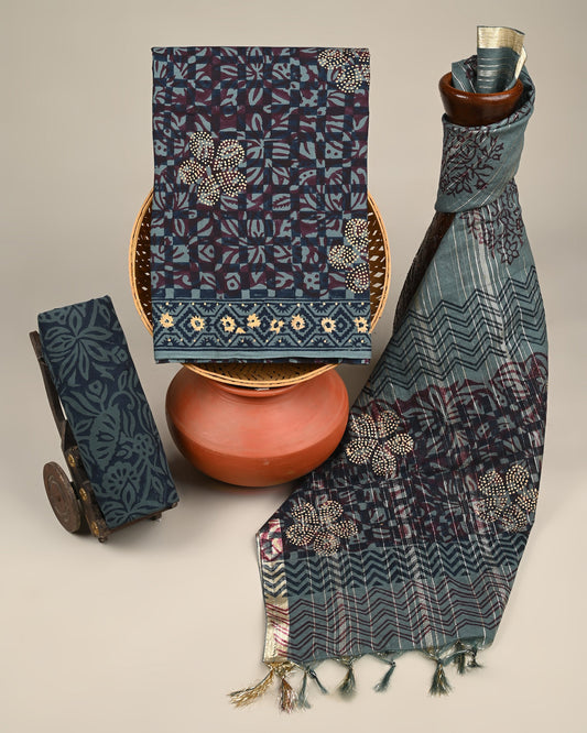 Cotton Suit with Chanderi Dupatta