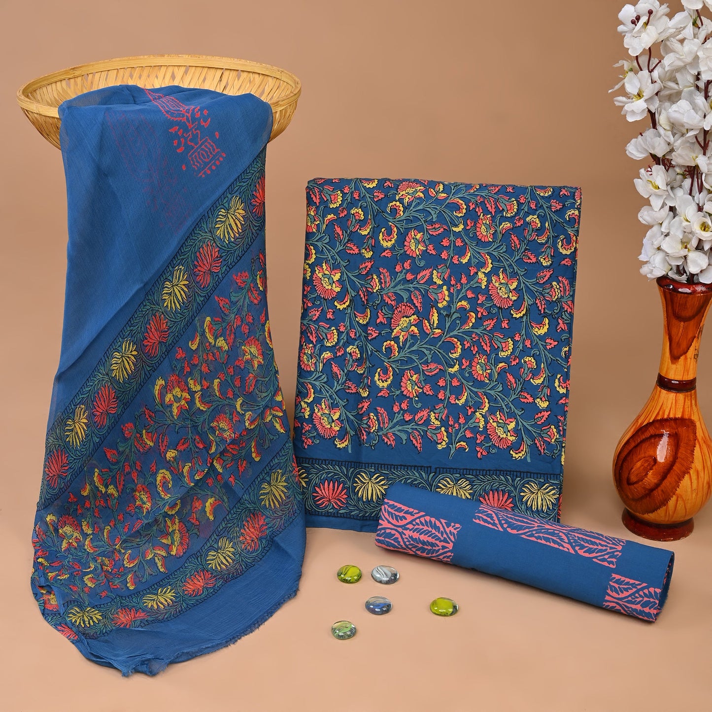 Cotton Suit with Chiffon Dupatta