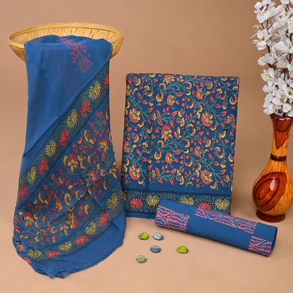 Cotton Suit with Chiffon Dupatta