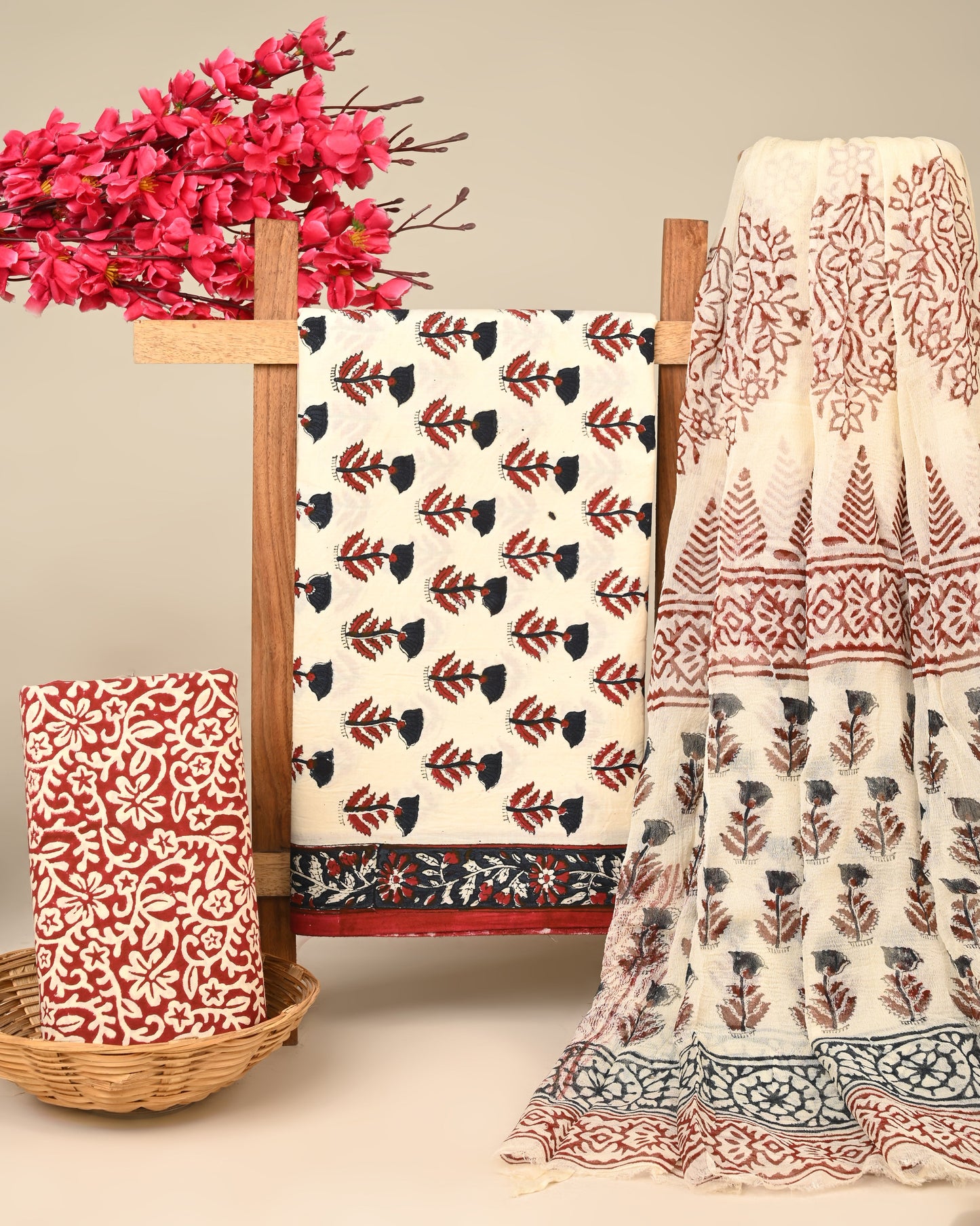 Cotton Suit with Chiffon Dupatta