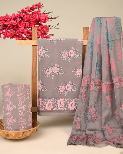 Cotton Suit with Chiffon Dupatta