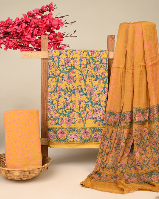Cotton Suit with Chiffon Dupatta