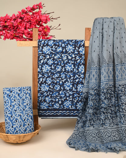 Cotton Suit with Chiffon Dupatta