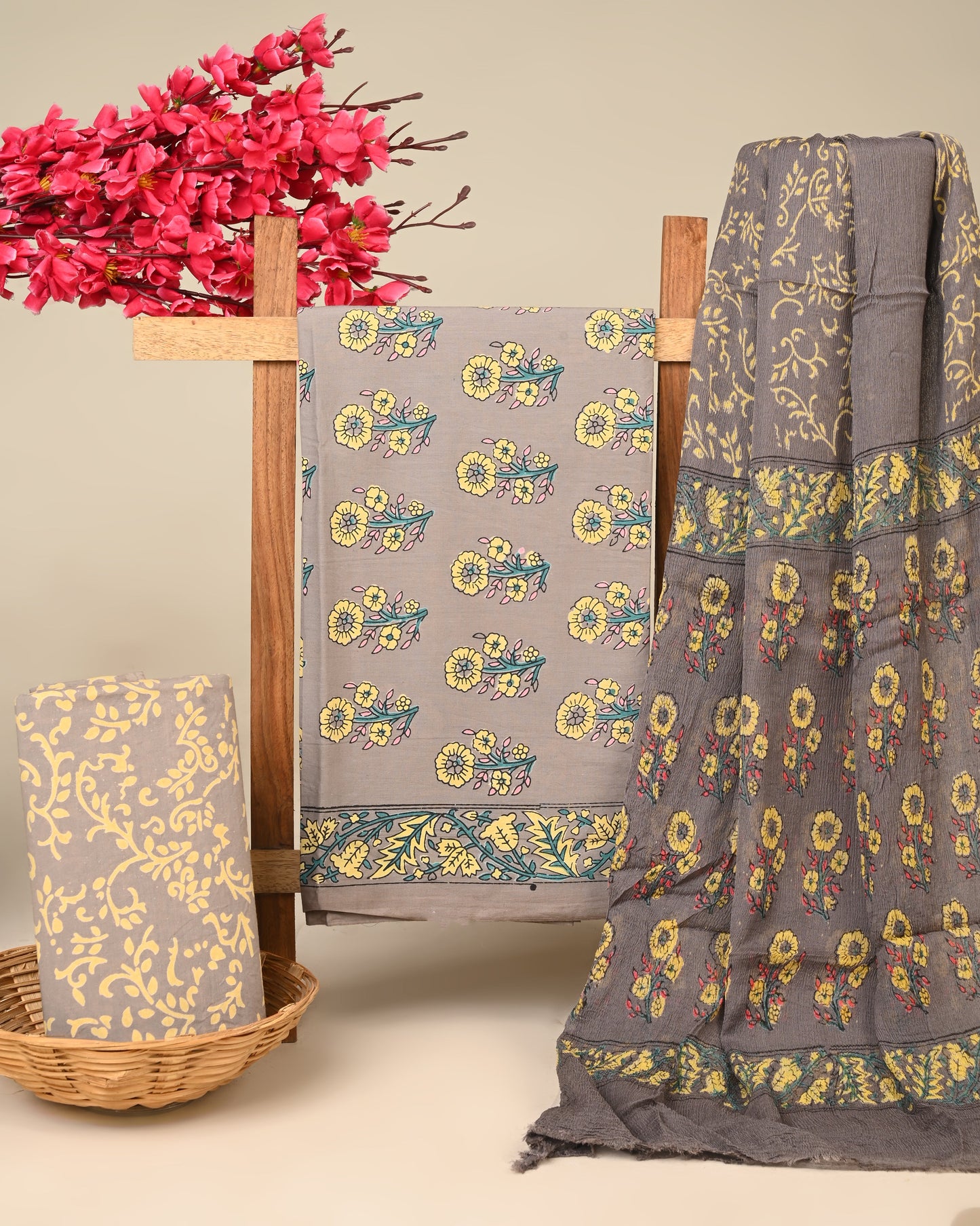 Cotton Suit with Chiffon Dupatta