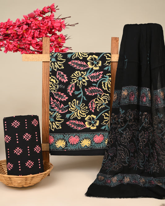 Cotton Suit with Chiffon Dupatta