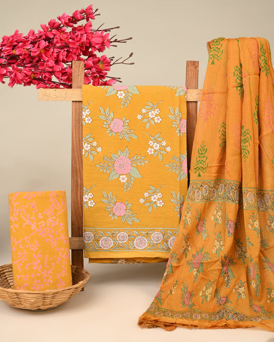 Cotton Suit with Chiffon Dupatta