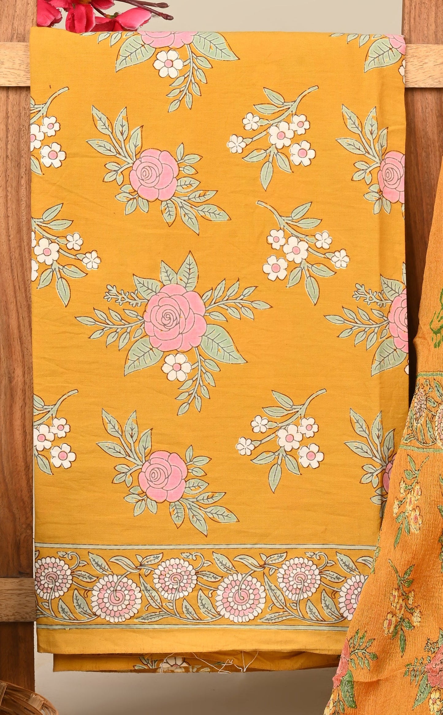 Cotton Suit with Chiffon Dupatta