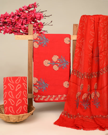 Cotton Suit with Chiffon Dupatta