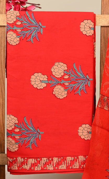 Cotton Suit with Chiffon Dupatta