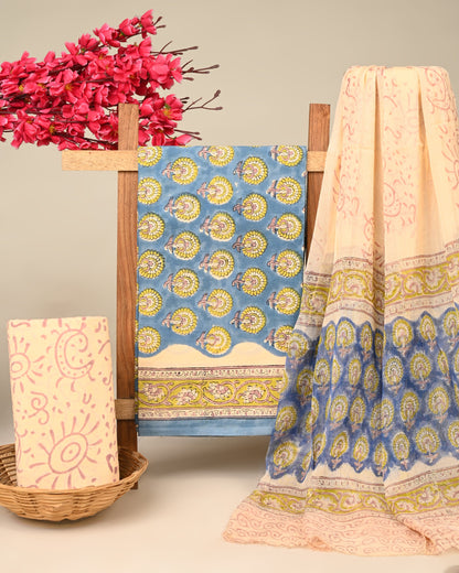 Cotton Suit with Chiffon Dupatta