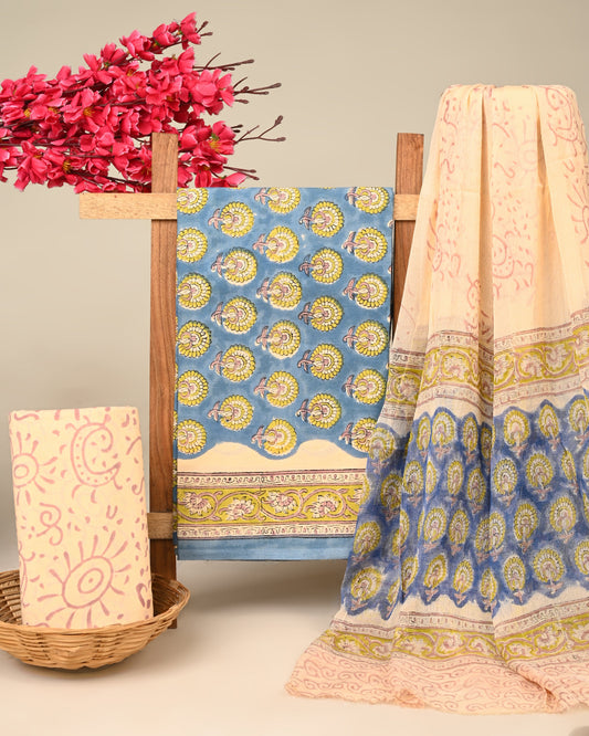 Cotton Suit with Chiffon Dupatta
