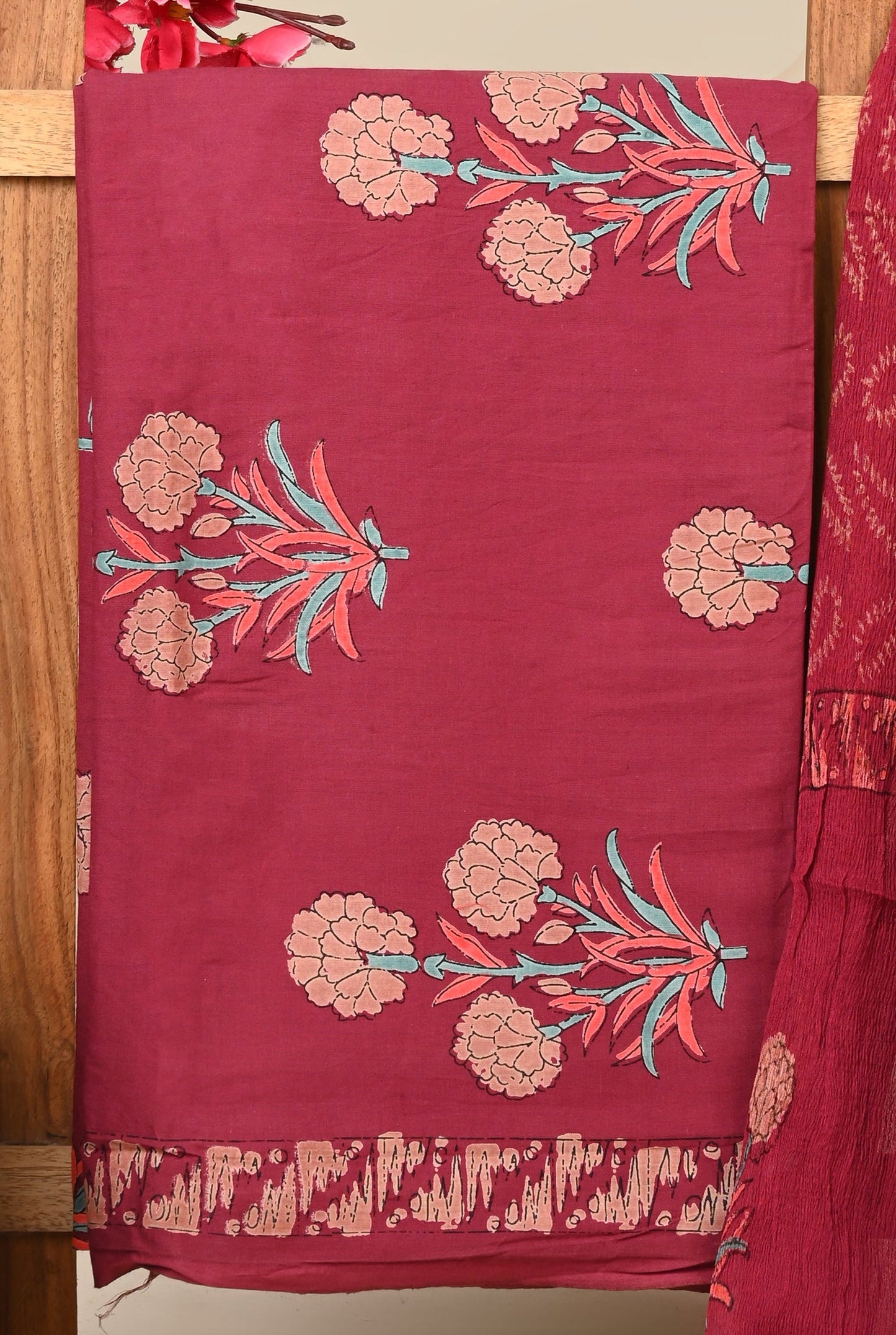 Cotton Suit with Chiffon Dupatta