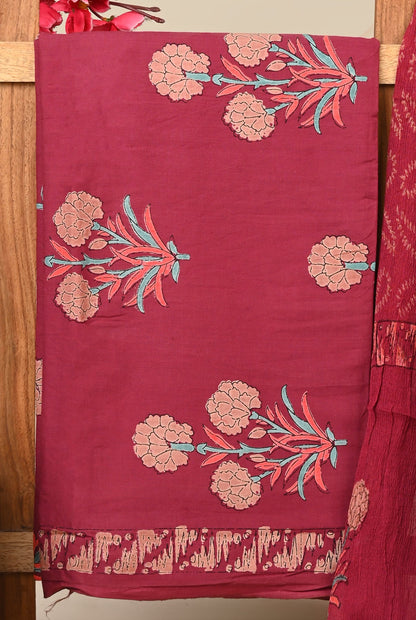 Cotton Suit with Chiffon Dupatta