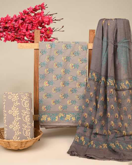 Cotton Suit with Chiffon Dupatta