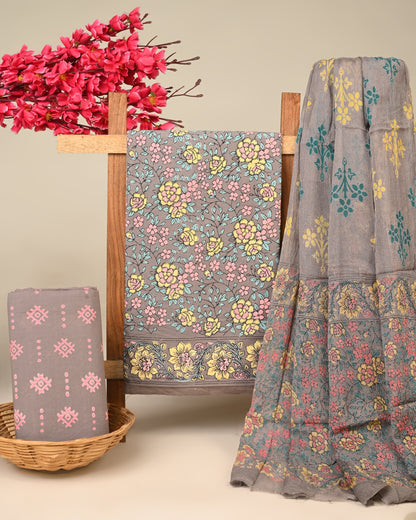 Cotton Suit with Chiffon Dupatta