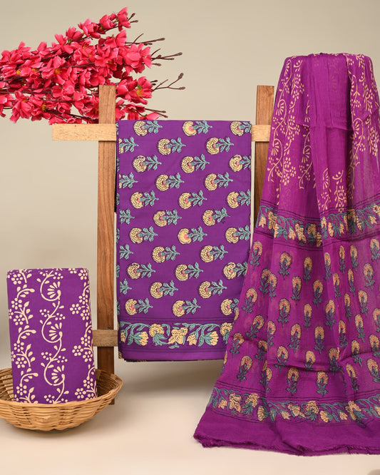 Cotton Suit with Chiffon Dupatta