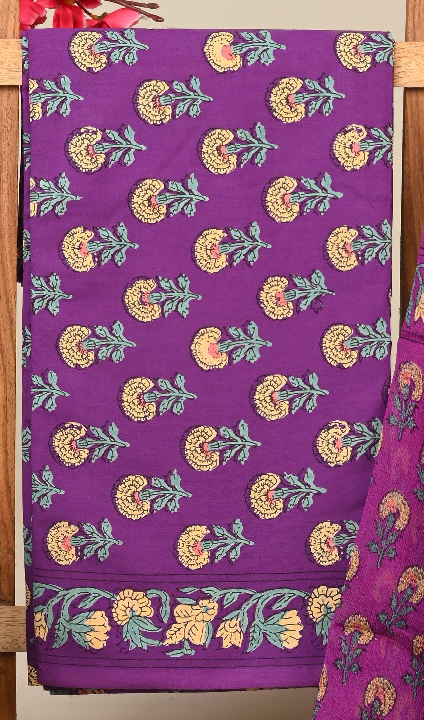 Cotton Suit with Chiffon Dupatta