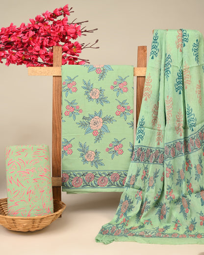 Cotton Suit with Chiffon Dupatta