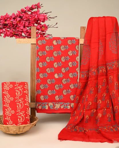 Cotton Suit with Chiffon Dupatta