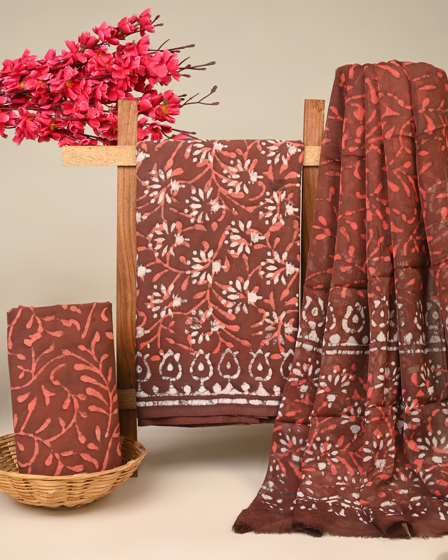 Cotton Suit with Chiffon Dupatta