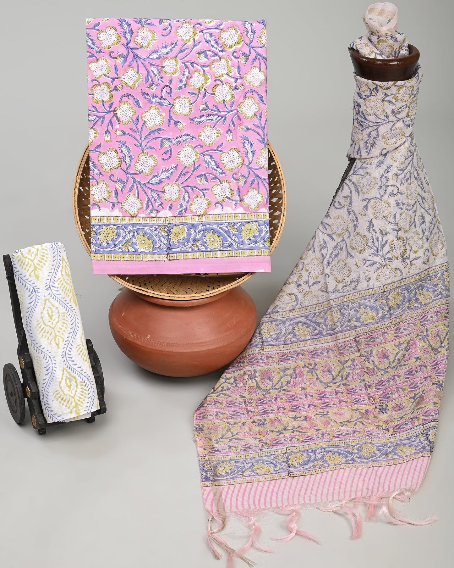 Cotton Suit with Chanderi Dupatta